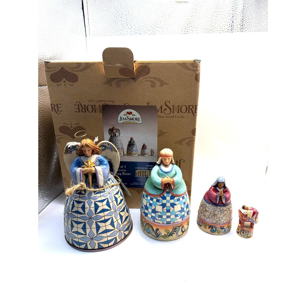 Jim Shore Heartwood Creek Christmas Nativity Nesting Boxes 4pc Set 4024267
